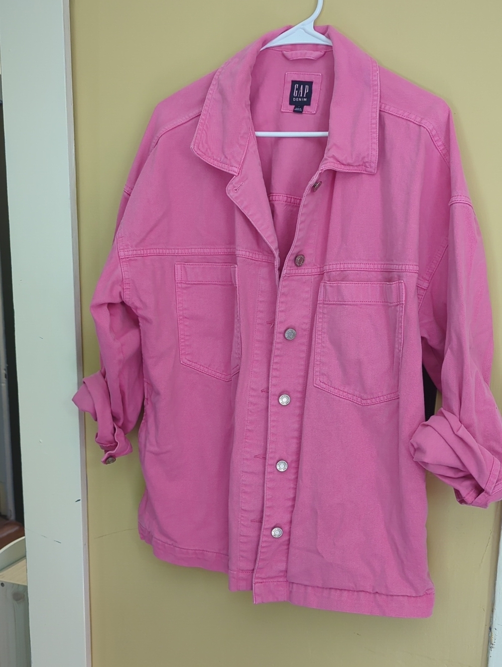 Pink GAP Factory Denim Shirt Jacket